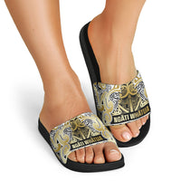 Aotearoa Iwi Ngati Whatua Slide Sandals Maori Wharenui House Tribal Pattern LT9 - Polynesian Pride