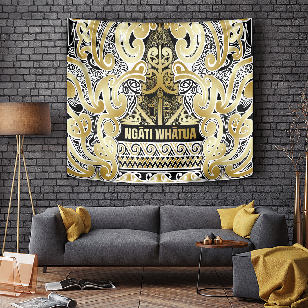 Aotearoa Iwi Ngati Whatua Tapestry Maori Wharenui House Tribal Pattern LT9 Gold - Polynesian Pride