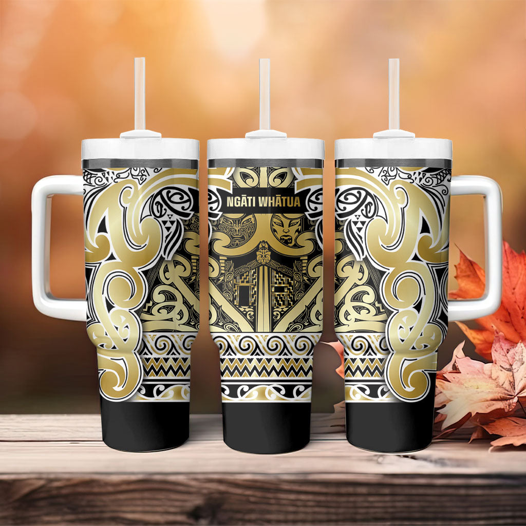 Aotearoa Iwi Ngati Whatua Tumbler With Handle Maori Wharenui House Tribal Pattern LT9 - Polynesian Pride
