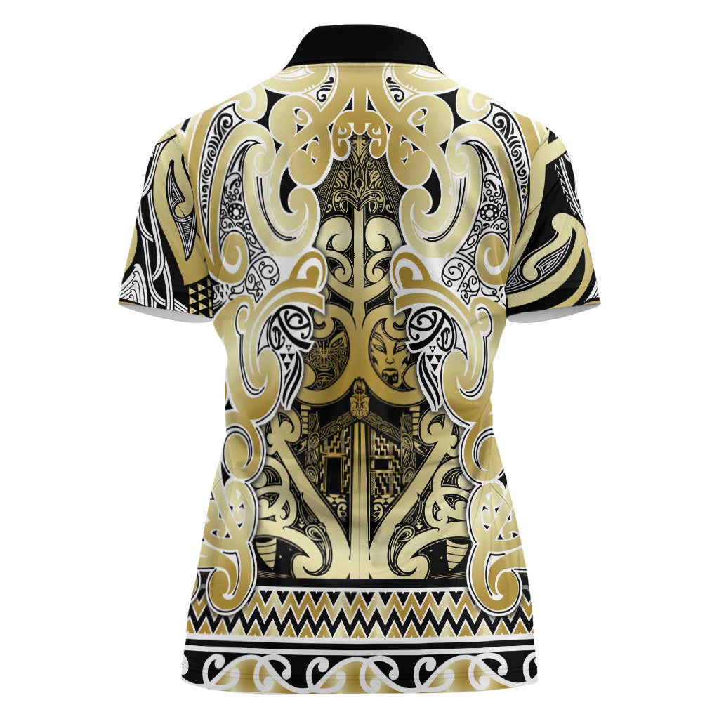 Aotearoa Iwi Ngati Whatua Women Polo Shirt Maori Wharenui House Tribal Pattern LT9 - Polynesian Pride