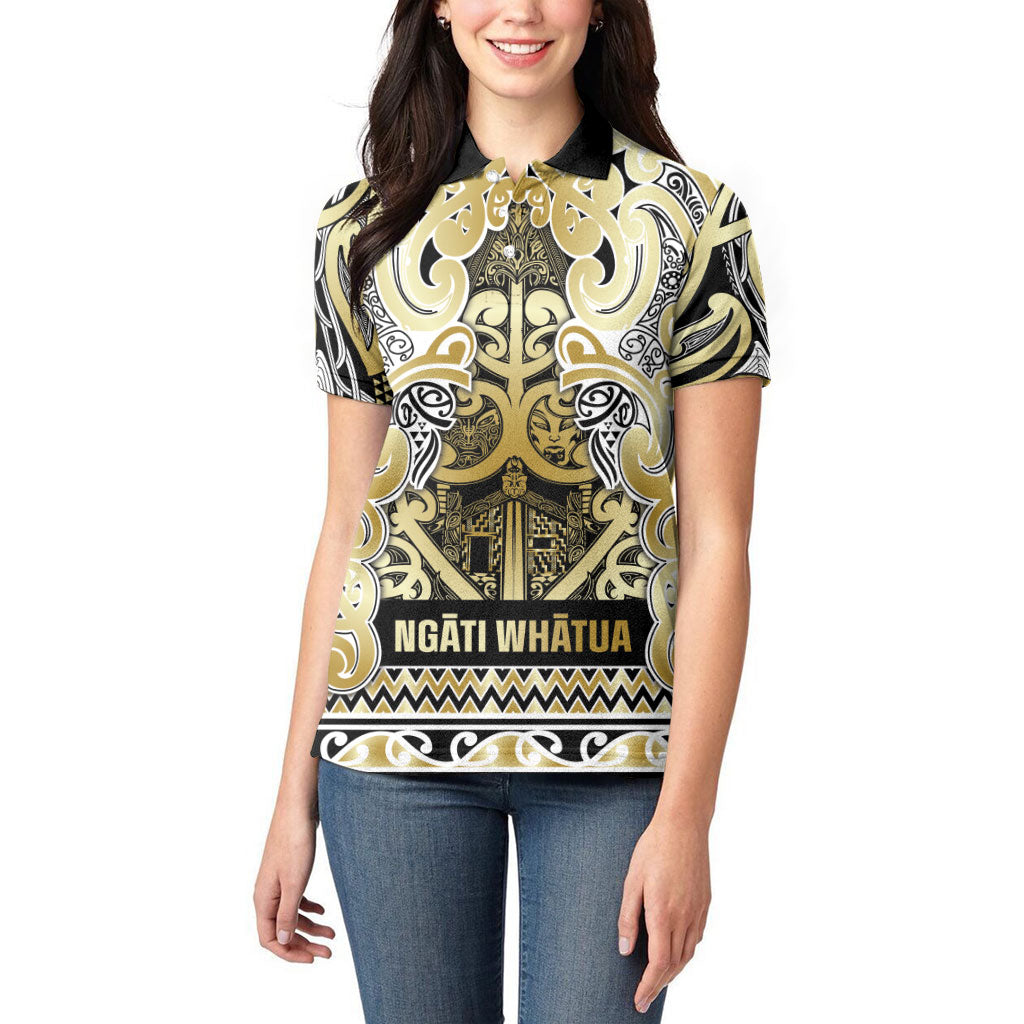 Aotearoa Iwi Ngati Whatua Women Polo Shirt Maori Wharenui House Tribal Pattern LT9 - Polynesian Pride