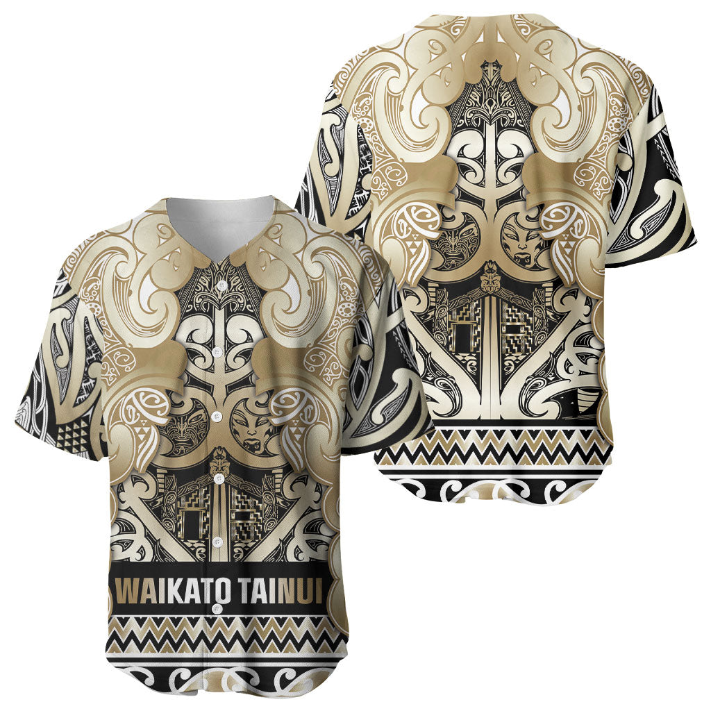 Aotearoa Iwi Waikato Tainui Baseball Jersey Maori Wharenui House Tribal Pattern LT9 - Polynesian Pride