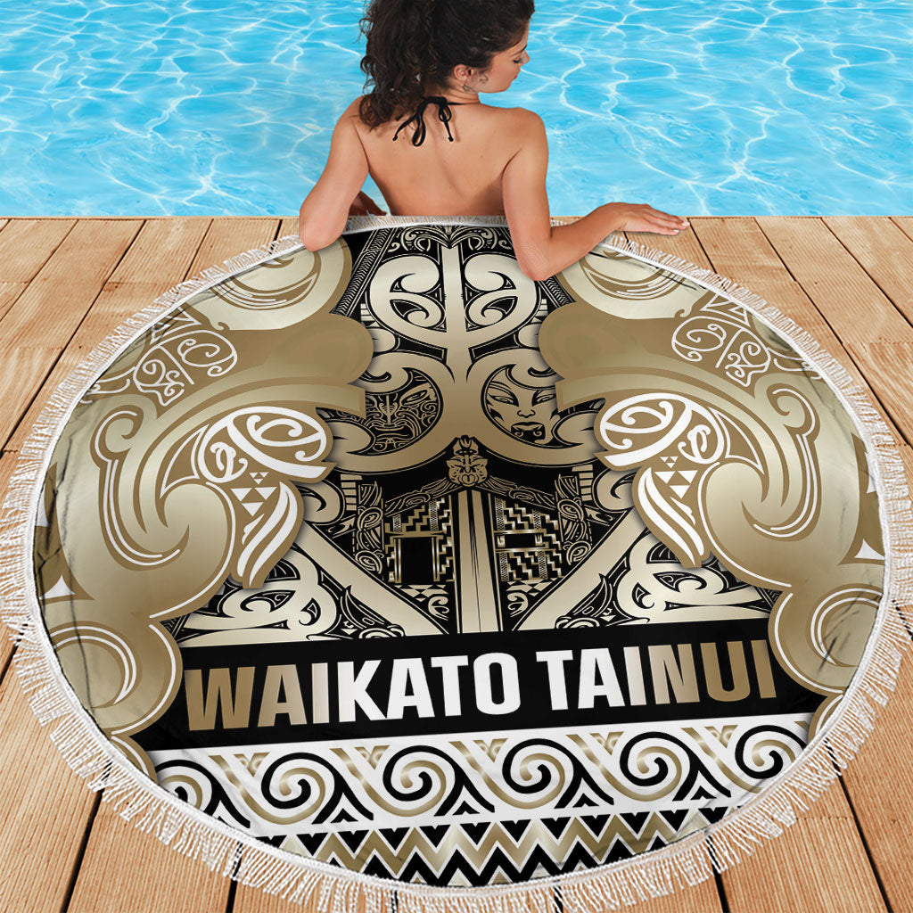 Aotearoa Iwi Waikato Tainui Beach Blanket Maori Wharenui House Tribal Pattern LT9 - Polynesian Pride