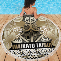 Aotearoa Iwi Waikato Tainui Beach Blanket Maori Wharenui House Tribal Pattern LT9 - Polynesian Pride
