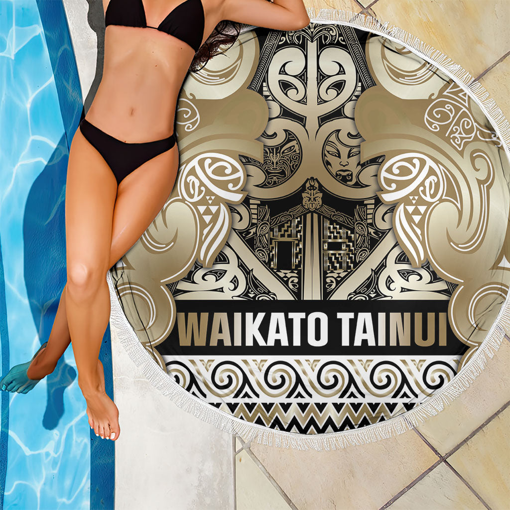 Aotearoa Iwi Waikato Tainui Beach Blanket Maori Wharenui House Tribal Pattern LT9 - Polynesian Pride