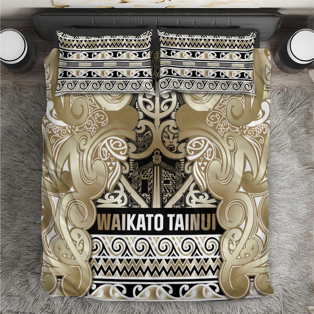 Aotearoa Iwi Waikato Tainui Bedding Set Maori Wharenui House Tribal Pattern LT9 Light Gold - Polynesian Pride