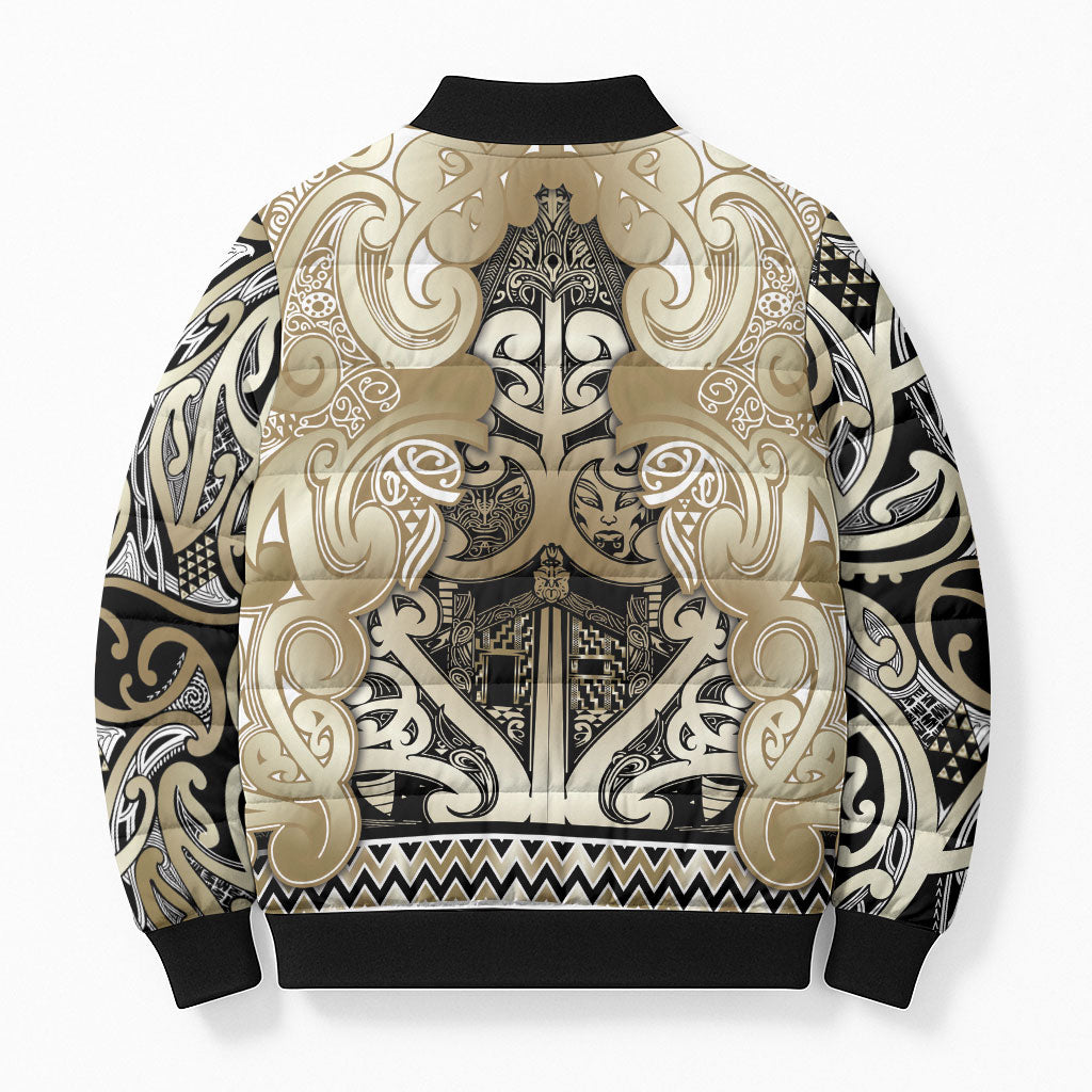 Aotearoa Iwi Waikato Tainui Bomber Puffer Jacket Maori Wharenui House Tribal Pattern LT9 - Polynesian Pride