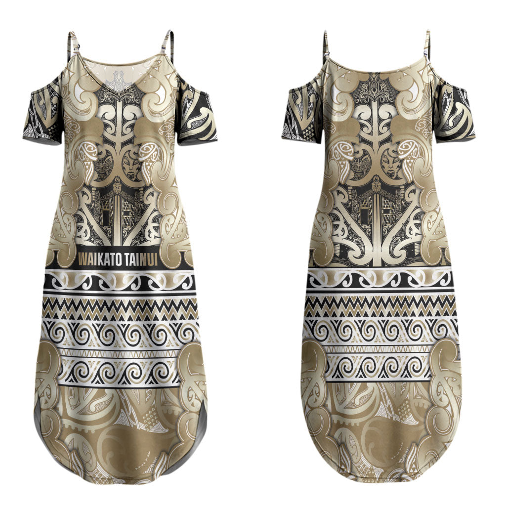 Aotearoa Iwi Waikato Tainui Couples Matching Summer Maxi Dress and Hawaiian Shirt Maori Wharenui House Tribal Pattern LT9 - Polynesian Pride