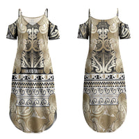 Aotearoa Iwi Waikato Tainui Couples Matching Summer Maxi Dress and Hawaiian Shirt Maori Wharenui House Tribal Pattern LT9 - Polynesian Pride
