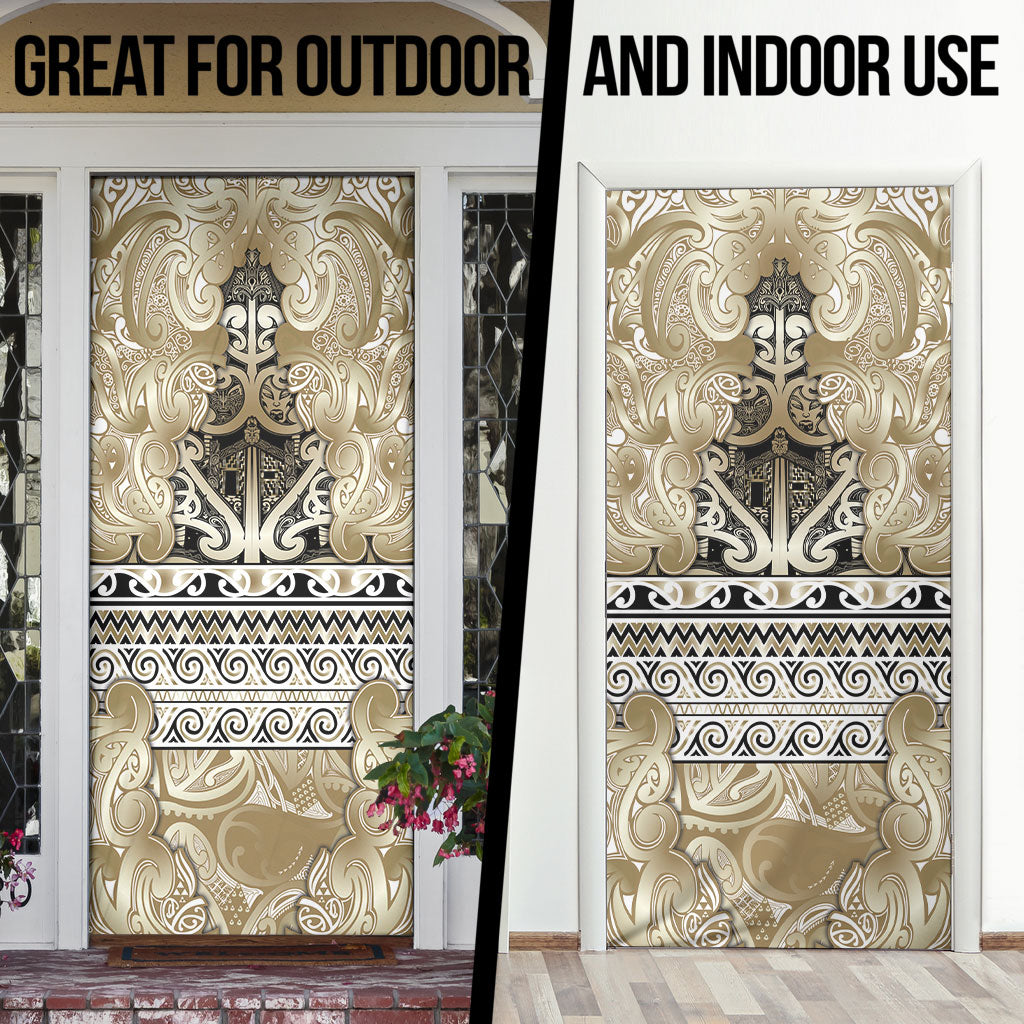 Aotearoa Iwi Waikato Tainui Door Cover Maori Wharenui House Tribal Pattern LT9 - Polynesian Pride