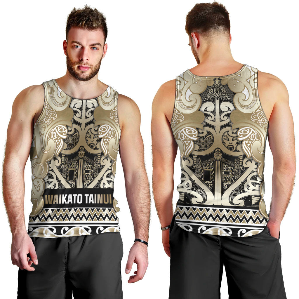 Aotearoa Iwi Waikato Tainui Men Tank Top Maori Wharenui House Tribal Pattern LT9 - Polynesian Pride