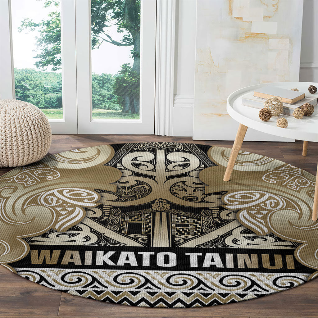 Aotearoa Iwi Waikato Tainui Round Carpet Maori Wharenui House Tribal Pattern LT9 - Polynesian Pride