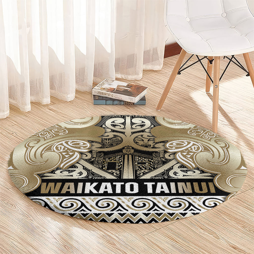 Aotearoa Iwi Waikato Tainui Round Carpet Maori Wharenui House Tribal Pattern LT9 - Polynesian Pride
