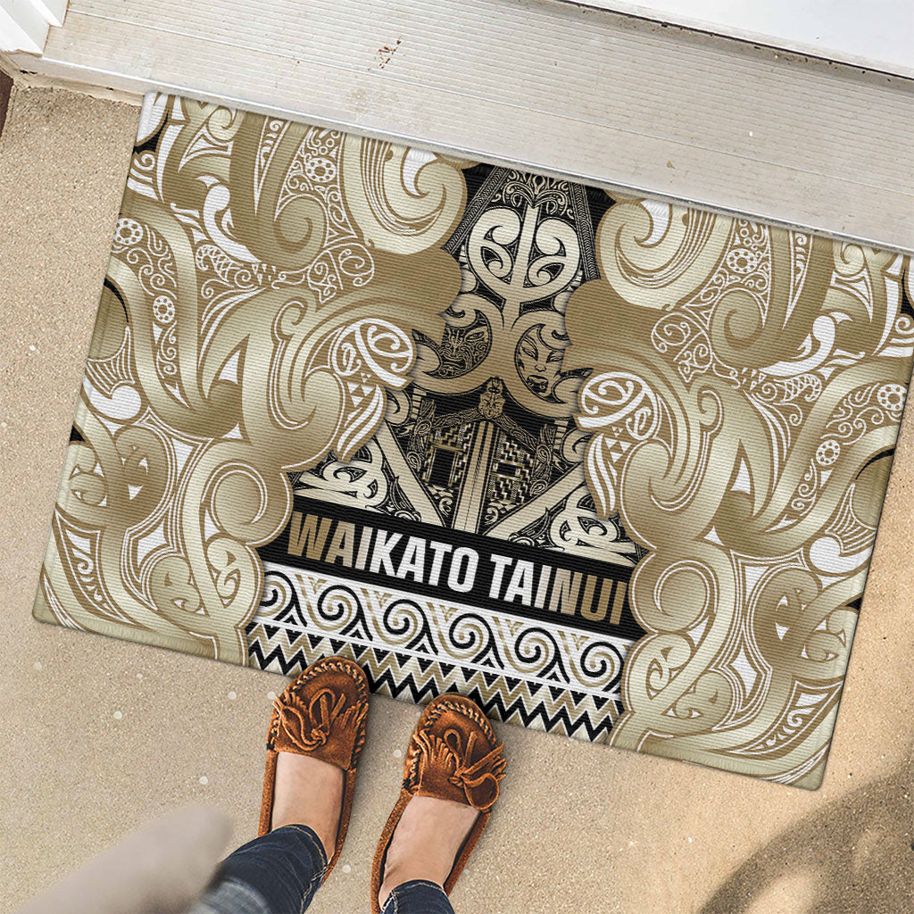 Aotearoa Iwi Waikato Tainui Rubber Doormat Maori Wharenui House Tribal Pattern LT9 - Polynesian Pride