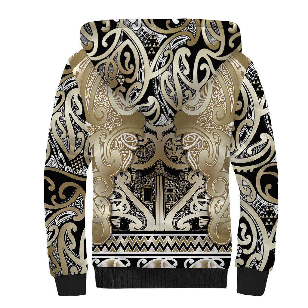 Aotearoa Iwi Waikato Tainui Sherpa Hoodie Maori Wharenui House Tribal Pattern LT9 - Polynesian Pride