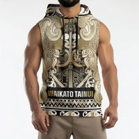 Aotearoa Iwi Waikato Tainui Sleeveless Hoodie Maori Wharenui House Tribal Pattern LT9 - Polynesian Pride