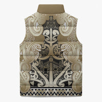 Aotearoa Iwi Waikato Tainui Sleeveless Puffer Jacket Maori Wharenui House Tribal Pattern LT9 - Polynesian Pride