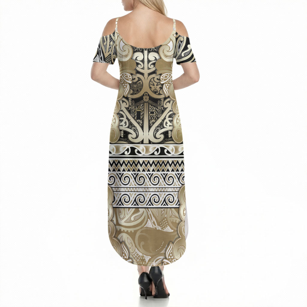 Aotearoa Iwi Waikato Tainui Summer Maxi Dress Maori Wharenui House Tribal Pattern LT9 - Polynesian Pride