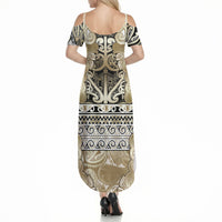 Aotearoa Iwi Waikato Tainui Summer Maxi Dress Maori Wharenui House Tribal Pattern LT9 - Polynesian Pride