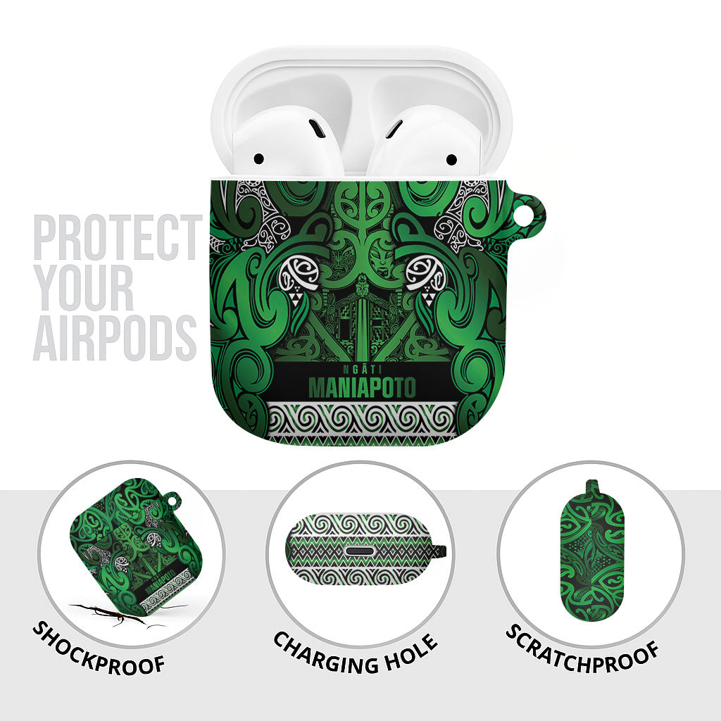Aotearoa Iwi Ngati Maniapoto AirPods Case Maori Wharenui House Tribal Pattern LT9 - Polynesian Pride