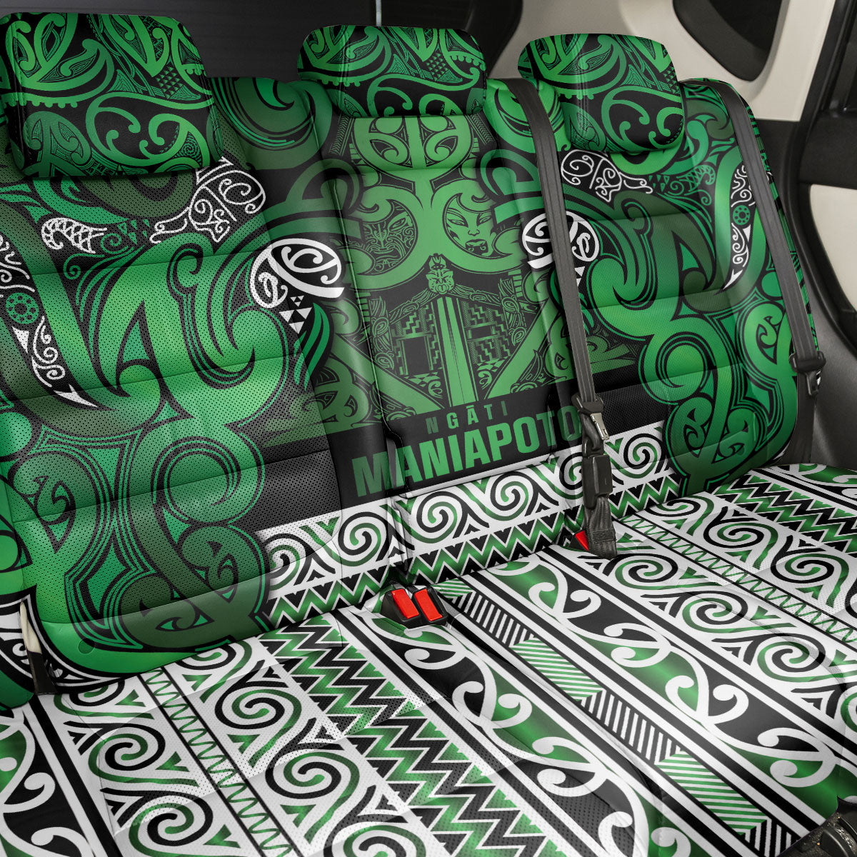Aotearoa Iwi Ngati Maniapoto Back Car Seat Cover Maori Wharenui House Tribal Pattern LT9 - Polynesian Pride