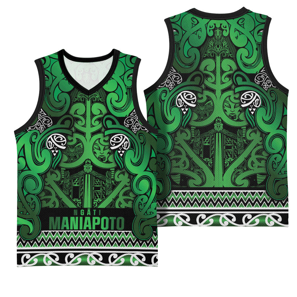 Aotearoa Iwi Ngati Maniapoto Basketball Jersey Maori Wharenui House Tribal Pattern LT9 - Polynesian Pride