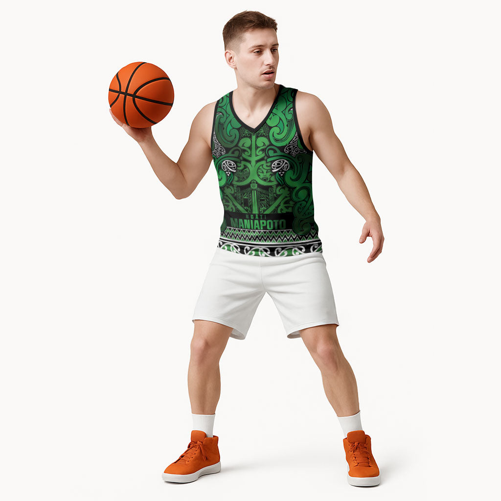 Aotearoa Iwi Ngati Maniapoto Basketball Jersey Maori Wharenui House Tribal Pattern LT9 - Polynesian Pride