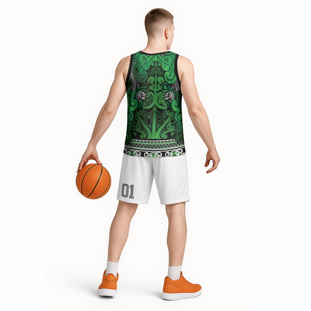 Aotearoa Iwi Ngati Maniapoto Basketball Jersey Maori Wharenui House Tribal Pattern LT9 - Polynesian Pride