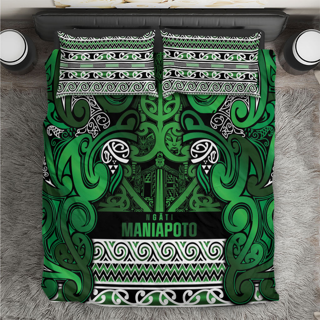 Aotearoa Iwi Ngati Maniapoto Bedding Set Maori Wharenui House Tribal Pattern LT9 Dark green - Polynesian Pride