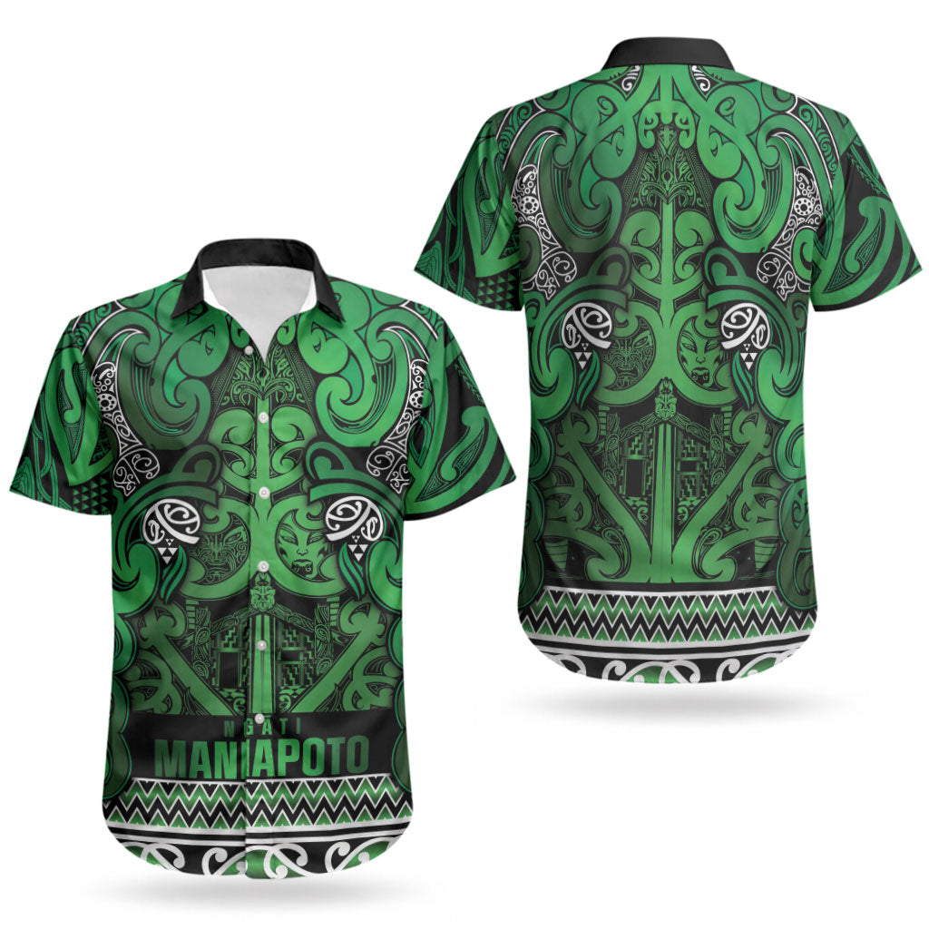 Aotearoa Iwi Ngati Maniapoto Couples Matching Off Shoulder Maxi Dress and Hawaiian Shirt Maori Wharenui House Tribal Pattern LT9 - Polynesian Pride