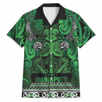 Aotearoa Iwi Ngati Maniapoto Hawaiian Shirt Maori Wharenui House Tribal Pattern LT9 Dark green - Polynesian Pride