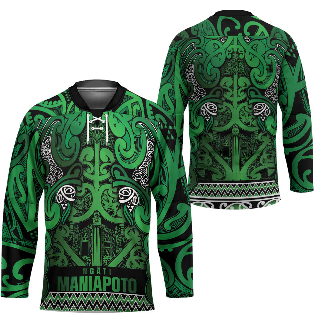 Aotearoa Iwi Ngati Maniapoto Hockey Jersey Maori Wharenui House Tribal Pattern LT9 - Polynesian Pride
