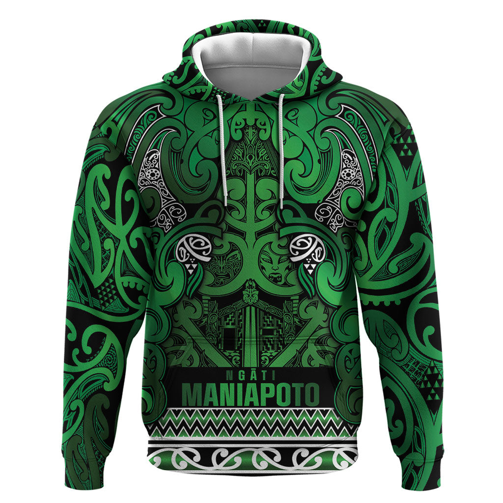Aotearoa Iwi Ngati Maniapoto Hoodie Maori Wharenui House Tribal Pattern LT9 Pullover Hoodie Dark green - Polynesian Pride