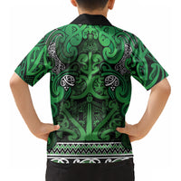 Aotearoa Iwi Ngati Maniapoto Kid Hawaiian Shirt Maori Wharenui House Tribal Pattern LT9 - Polynesian Pride