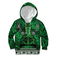 Aotearoa Iwi Ngati Maniapoto Kid Hoodie Maori Wharenui House Tribal Pattern LT9 Hoodie Dark green - Polynesian Pride