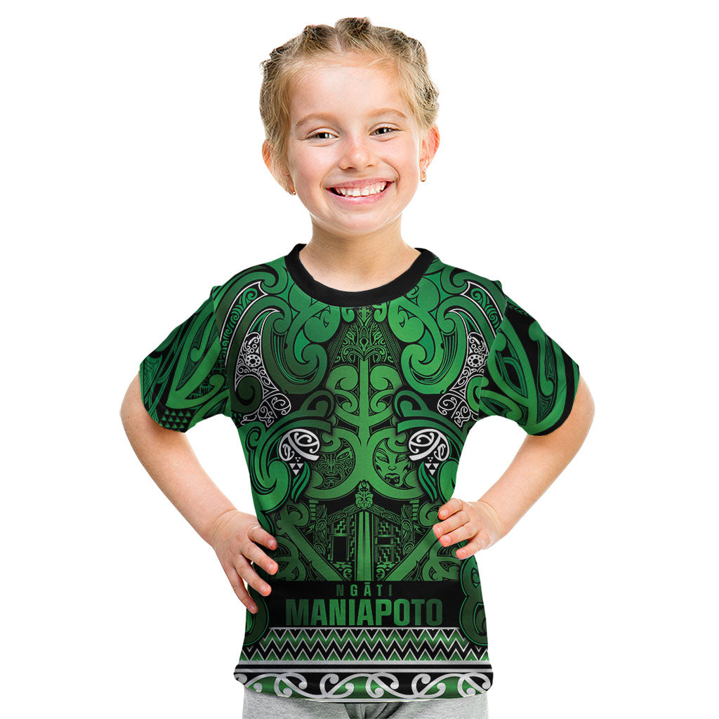 Aotearoa Iwi Ngati Maniapoto Kid T Shirt Maori Wharenui House Tribal Pattern LT9 Dark green - Polynesian Pride