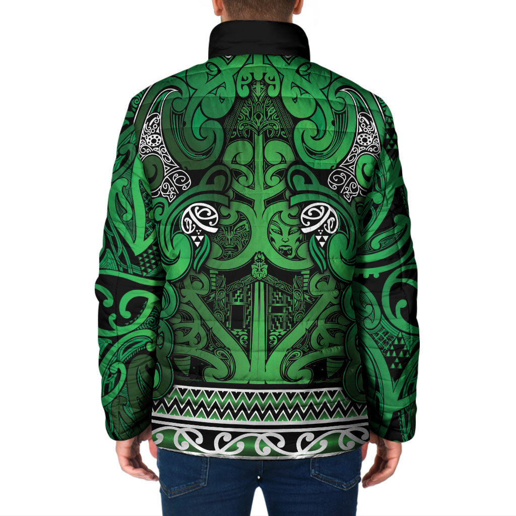 Aotearoa Iwi Ngati Maniapoto Padded Jacket Maori Wharenui House Tribal Pattern LT9 - Polynesian Pride