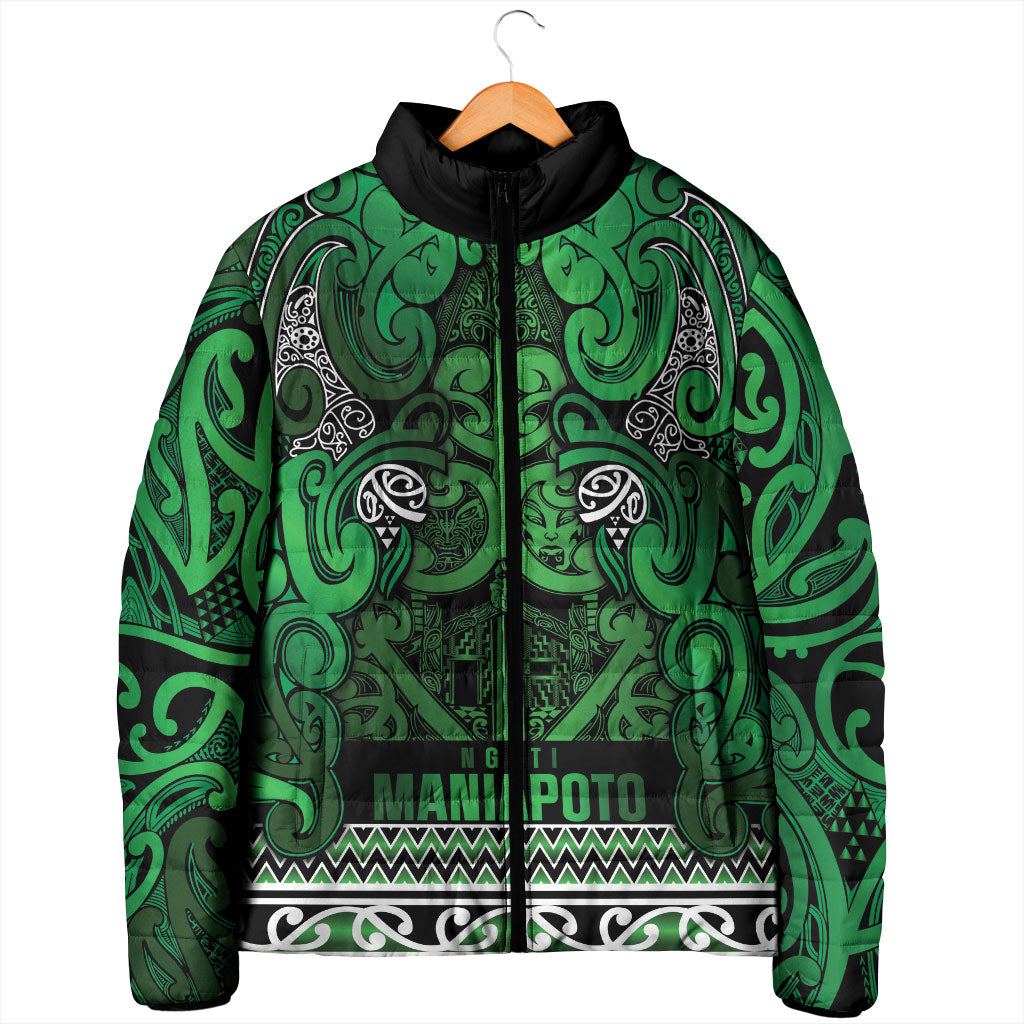 Aotearoa Iwi Ngati Maniapoto Padded Jacket Maori Wharenui House Tribal Pattern LT9 - Polynesian Pride