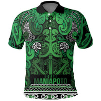 Aotearoa Iwi Ngati Maniapoto Polo Shirt Maori Wharenui House Tribal Pattern LT9 Dark green - Polynesian Pride