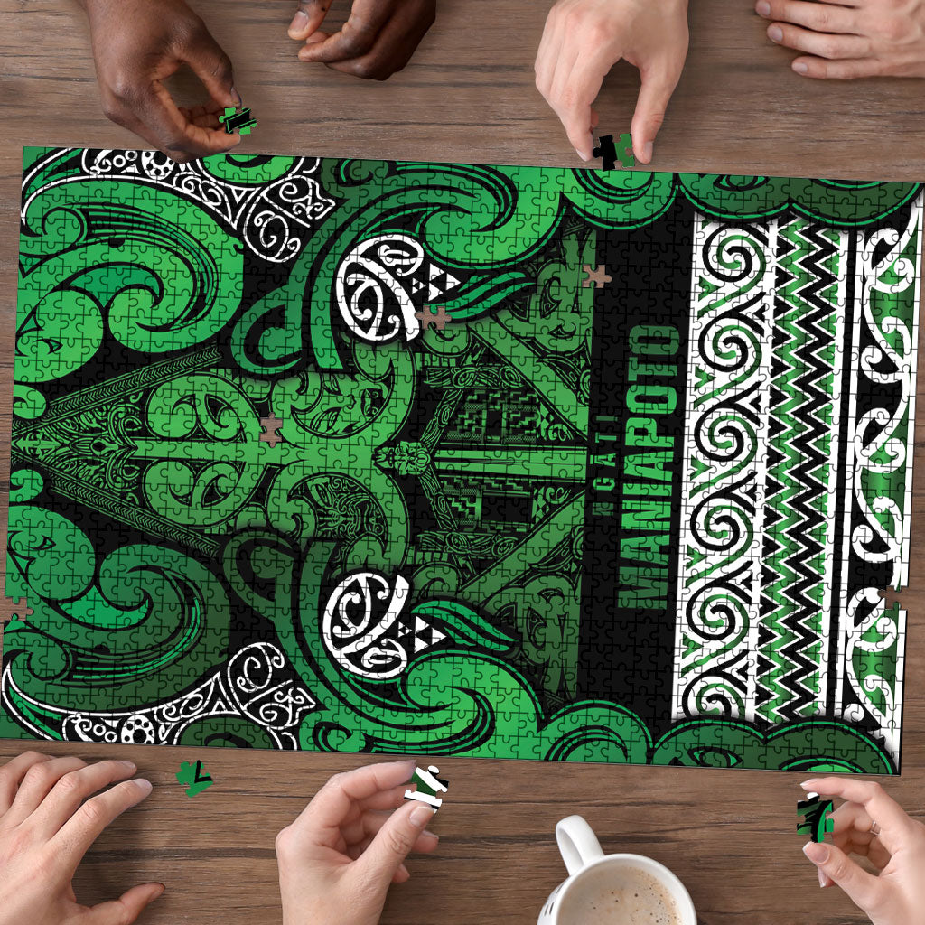 Aotearoa Iwi Ngati Maniapoto Puzzle Maori Wharenui House Tribal Pattern LT9 - Polynesian Pride