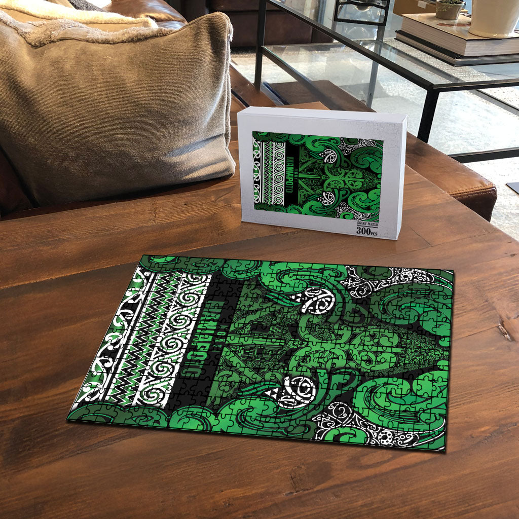 Aotearoa Iwi Ngati Maniapoto Puzzle Maori Wharenui House Tribal Pattern LT9 - Polynesian Pride