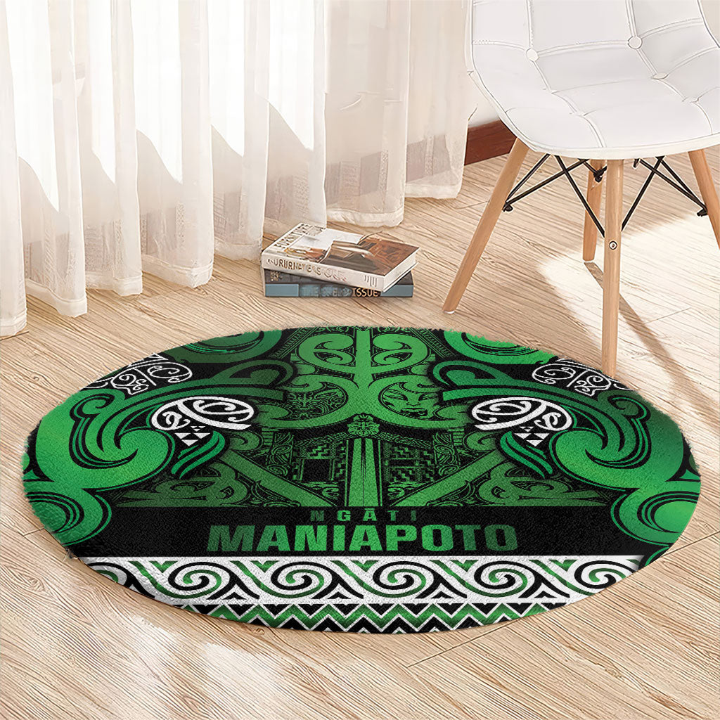 Aotearoa Iwi Ngati Maniapoto Round Carpet Maori Wharenui House Tribal Pattern LT9 - Polynesian Pride