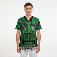 Aotearoa Iwi Ngati Maniapoto Scrub Top Maori Wharenui House Tribal Pattern LT9 - Polynesian Pride