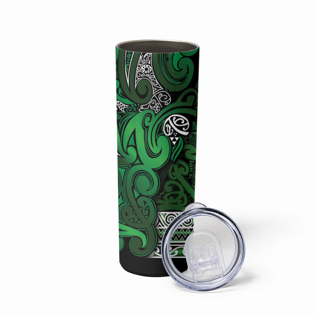 Aotearoa Iwi Ngati Maniapoto Skinny Tumbler Maori Wharenui House Tribal Pattern LT9 - Polynesian Pride