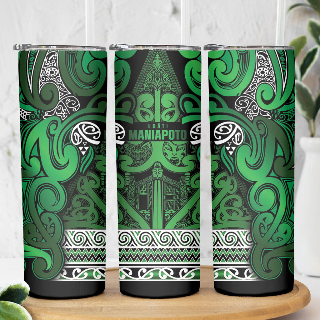 Aotearoa Iwi Ngati Maniapoto Skinny Tumbler Maori Wharenui House Tribal Pattern LT9 - Polynesian Pride