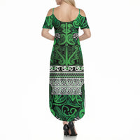 Aotearoa Iwi Ngati Maniapoto Summer Maxi Dress Maori Wharenui House Tribal Pattern LT9 - Polynesian Pride