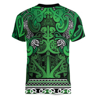 Aotearoa Iwi Ngati Maniapoto Women V-Neck T-Shirt Maori Wharenui House Tribal Pattern LT9 - Polynesian Pride