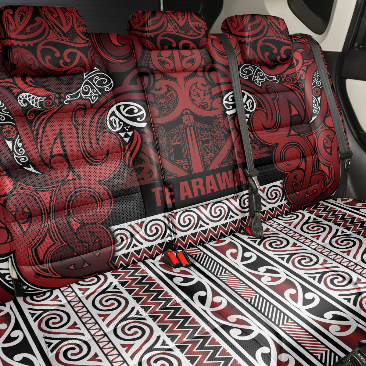 Aotearoa Iwi Te Arawa Back Car Seat Cover Maori Wharenui House Tribal Pattern LT9 - Polynesian Pride