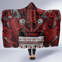 Aotearoa Iwi Te Arawa Hooded Blanket Maori Wharenui House Tribal Pattern LT9 One Size Dark Red - Polynesian Pride