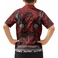 Aotearoa Iwi Te Arawa Kid Hawaiian Shirt Maori Wharenui House Tribal Pattern LT9 - Polynesian Pride
